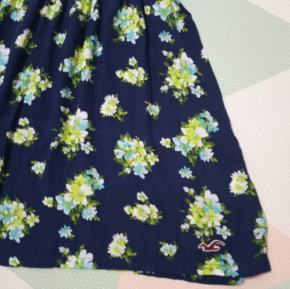 Vintage Hollister Floral Watercolor Navy Mini Dress size M - Picture 4 of 12